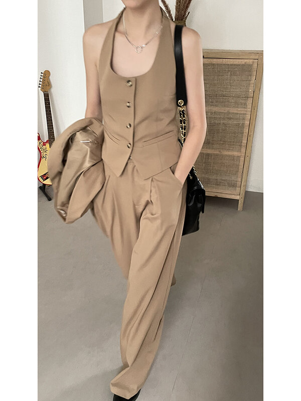 2021 wczesne spodnie na jesień garnitur kobiety w nowym stylu modne rekreacyjne damskie zestawy ponadgabarytowych trzyczęściowy garnitur odzież damska