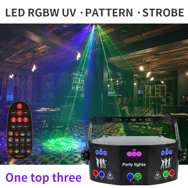 YSH15-luces láser de escenario para fiesta en casa, proyector de luces LED estroboscópicas con DMX para DJ, fiesta en casa, decoración de música para Club de fiesta