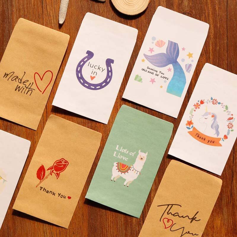 10 Stks/partij Kraftpapier Enveloppen Beschilderd Papier Bag Mini Gift Verpakking Opbergtas Party Uitnodiging Kaart Tassen Briefpapier Leveringen