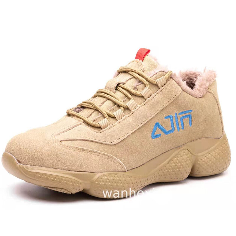 Cztery pory roku obuwie ochronne przeciwzmarszczkowe antypoślizgowe podeszwy PU odporne na zużycie lekkie wygodne bawełniane buty ze stalowymi palcami