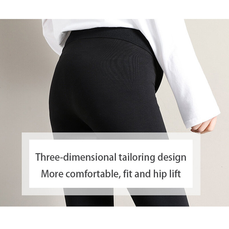 Maternidade leggings de algodão de alta elasticidade cintura alta barriga suporte gravidez yoga calças fino ajuste calças para grávidas