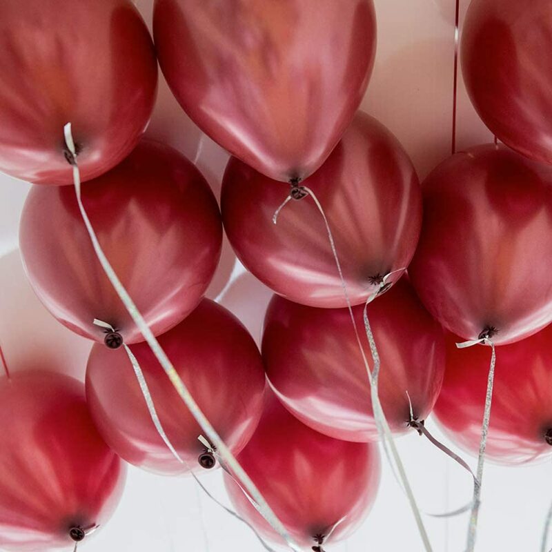 Ballons en Latex Bordeaux pour Décoration de ixd'Enterrement de Vie de Jeune Fille, Fournitures de Couleur Vin Rouge, 10/12 Pouces