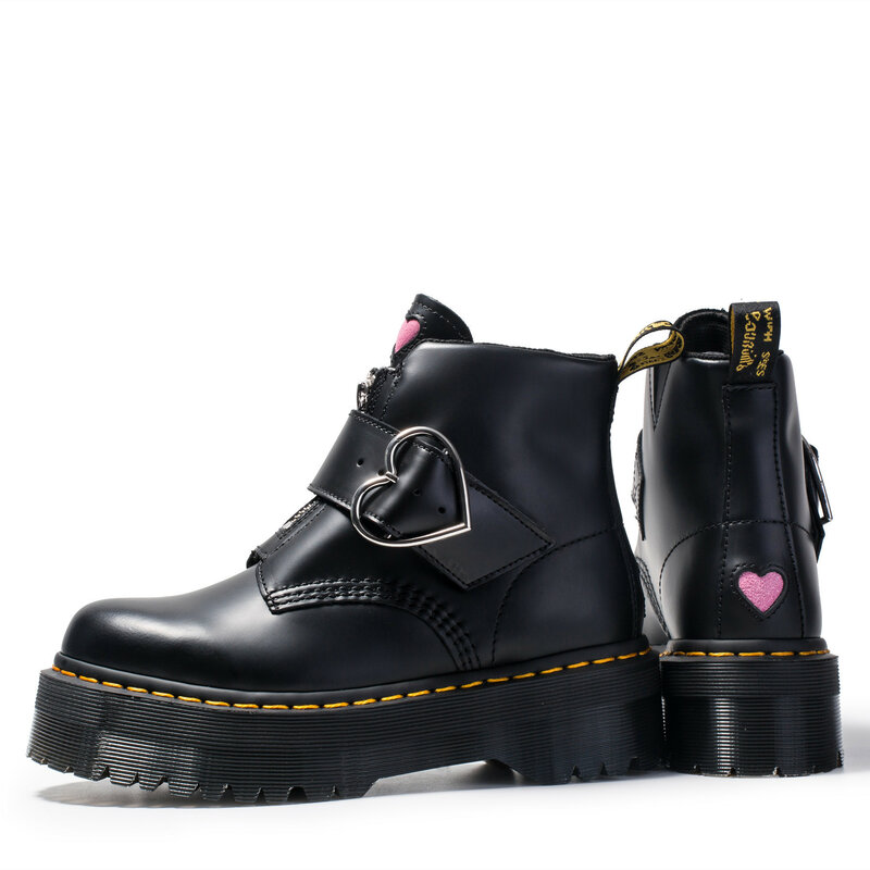Botas de cuero con estampado de lichi para mujer, zapatos de plataforma de 5cm, a la moda, 2021