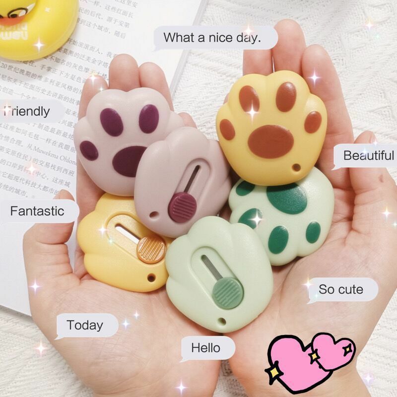 Cute Mini Cat Claw Utility knife Portable Art Knife Paper Express Unpacking Envelope Paper-cutting Students Kawaii Stationery