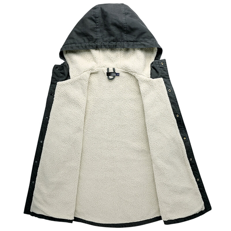 メンズ厚手のファーカラージャケット,暖かく,防風性があり,特大のベルベットコート,秋冬コレクション