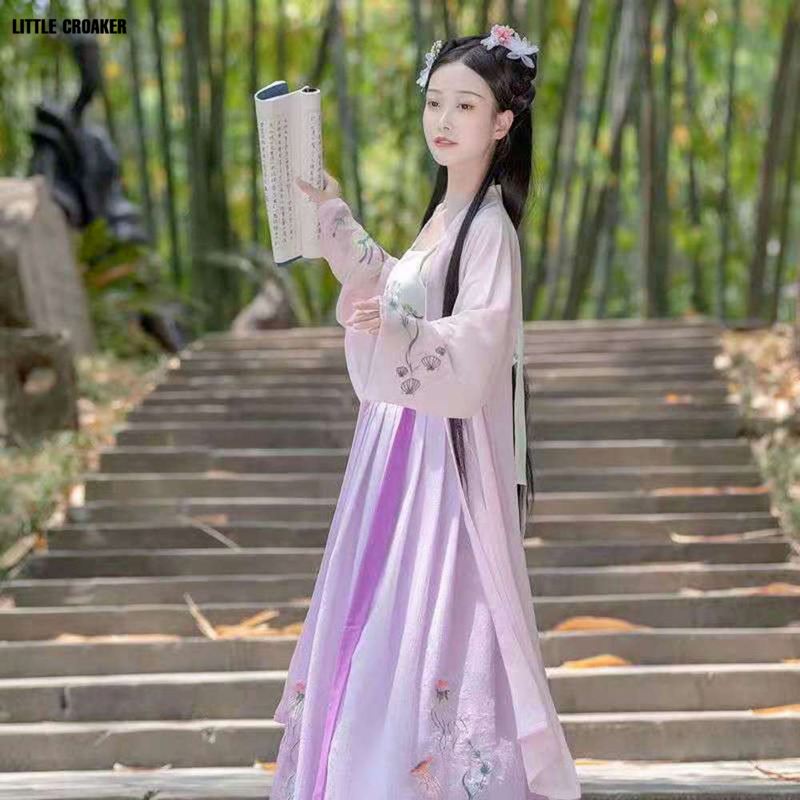 โบราณแบบดั้งเดิมจีน Hanfu ชุดสตรีพื้นบ้าน Elegant เจ้าหญิงเต้นรำเครื่องแต่งกาย Tang Song Dynasty ชุด Cosplay Stage สวมใ...