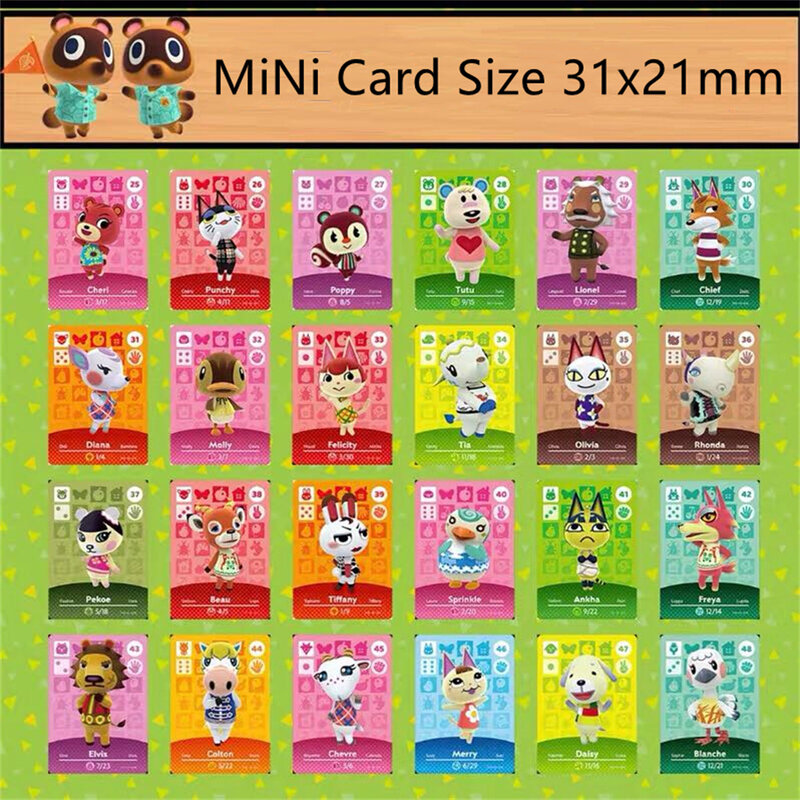 72Pcs Animal Crossing Mini Card Voor Ns Schakelaar 3DS Game Marshal Nfc Ntag215 Kaarten Voor Schakelaar/Schakelaar Lite/Wii U 31Mm X 21Mm