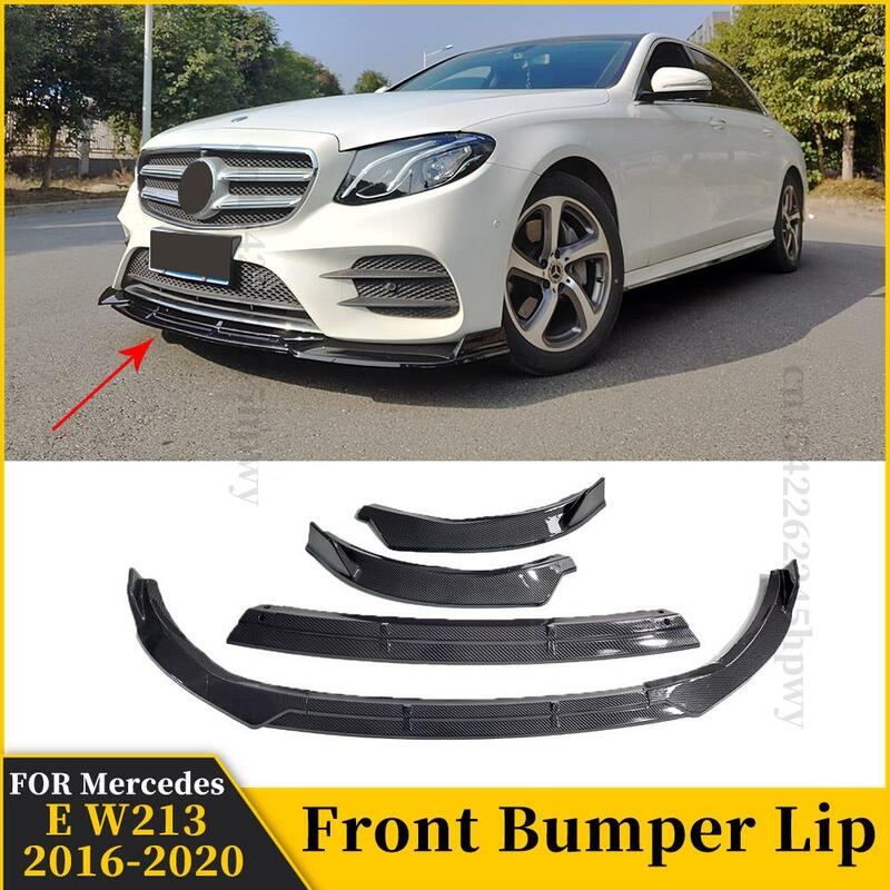 Accessories Splitter Cover Trim Styling Front Bumper Lip Chin Styling Facelift For Mercedes Benz E W213 2016 2017 2018 2019 2020