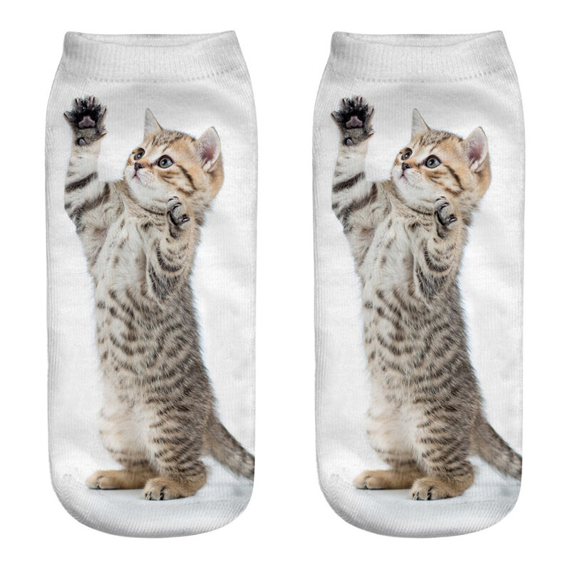 Frauen Lustige Tier Nette 3D Druck Kätzchen Socken Frauen Ankle Socken Unisex Socken Mode Sox Cartoon Katze Für Weibliche dropship