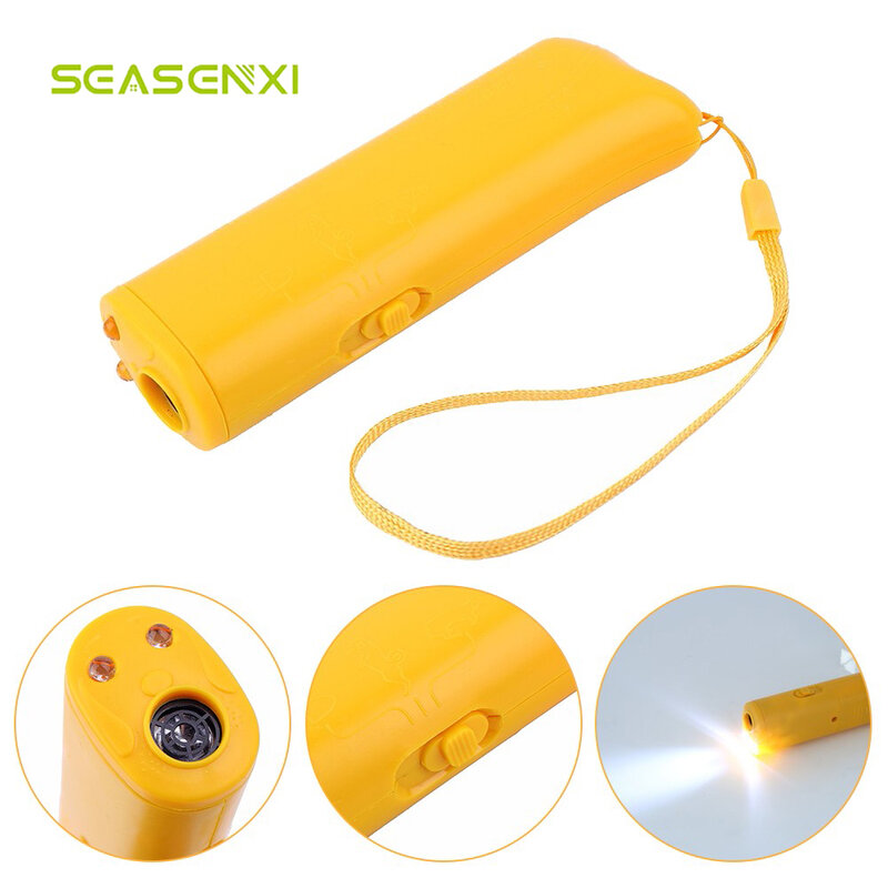 Dog Repeller Anti Barking Device 3 in 1 Ultrasonic Stray Dog Repeller Pet Dog Training Control with LED Flashlight Dog Supplies