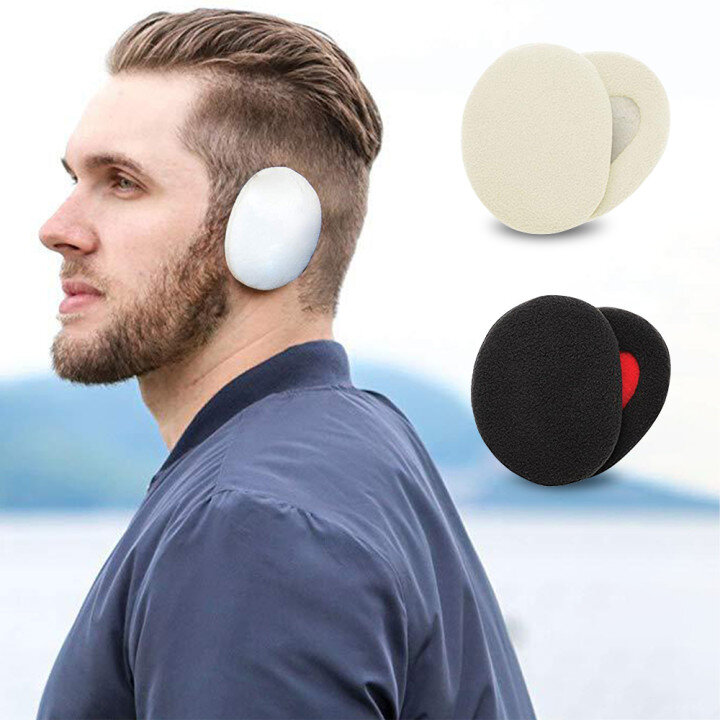 1Pair Solid Bandless Ear Winter Earmuffs Women Men Ear Cover Protector Thicken Plush Soft Windproof Warmer Apparel Accessories