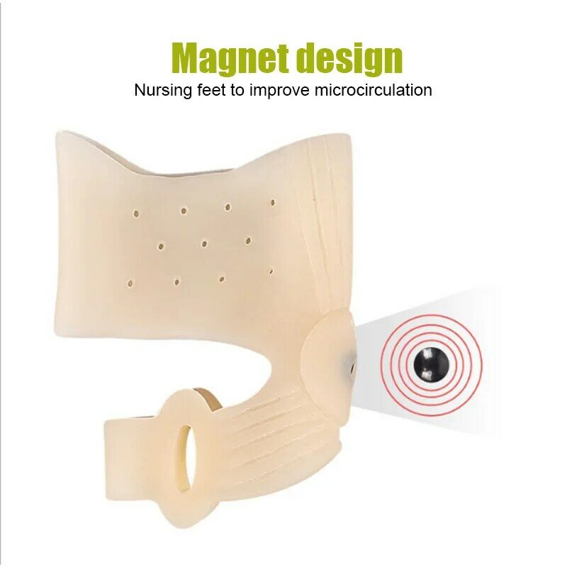 1คู่ Magnetic Therapy บิ๊ก Toe แยก Corretor Straightener Bunion Unisex Hallux Valgus เท้าเครื่องมือรั้ง Protector Health Care