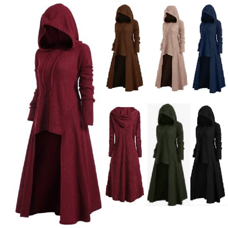Big Promotion Women's Holiday Evening Party Dress Tunic Hooded Robe Cloak Knight Gothic Fancy Dress Masquerade Cosplay S-XXXXXL