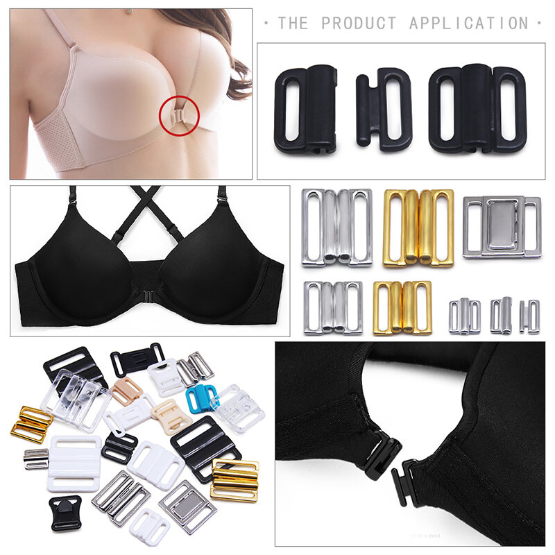 New 10pcs/lot Rectangle Tape Closure Hook & Clasp bra buckle Waist Extenders Sewing On Clothes Bra Clip Hook Accessories DIY