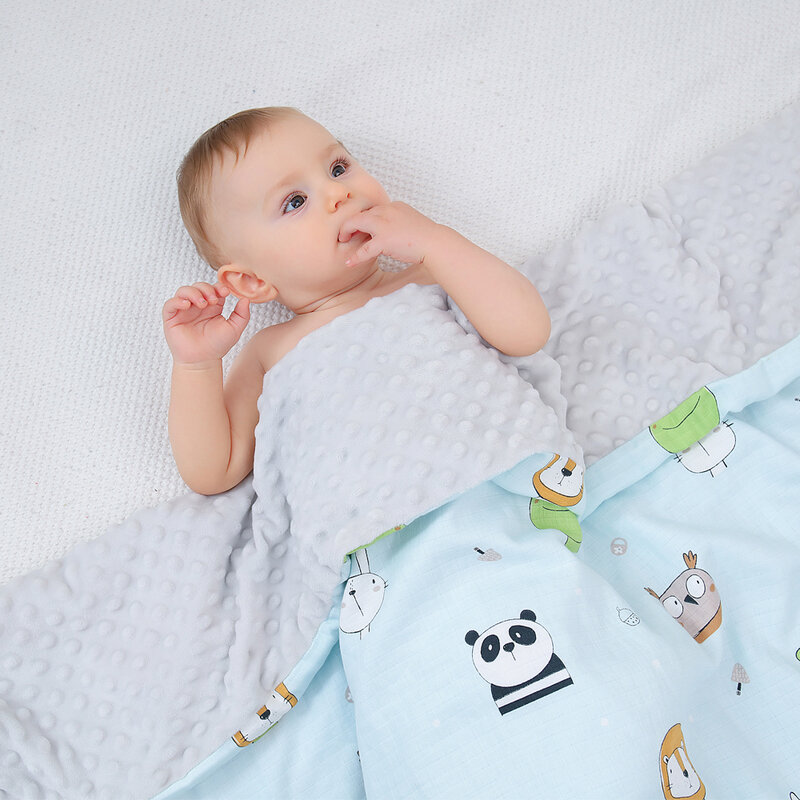 طفل بطانية و التقميط الوليد الحرارية لينة الصوف بطانية الصلبة طقم سرير لحاف من القطن الرضع قماط Wra