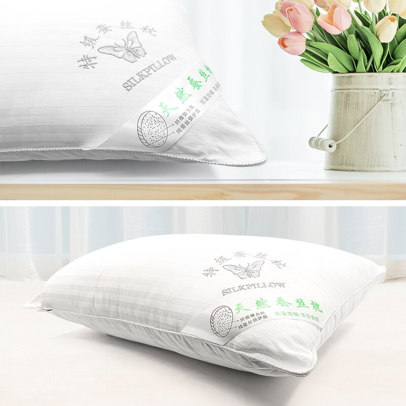 Подушка для шеи, одна подушка из натурального шелка, Ортопедическая подушка с памятью для здоровья и сна в отеле, стандартный размер 45 х78, 100%