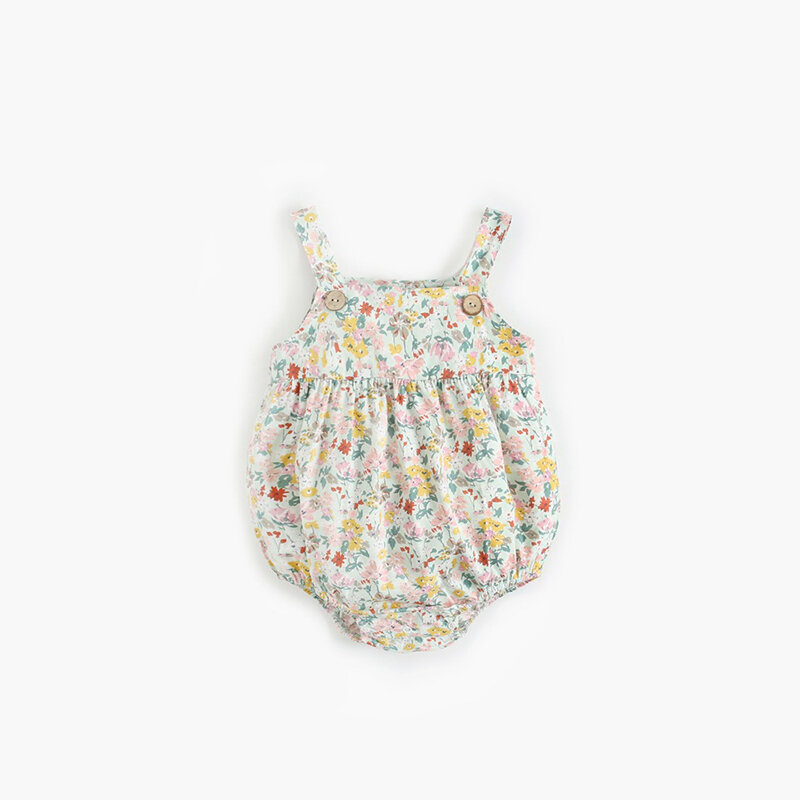 ATUENDO Summer Fashion Cute Newborn Baby pagliaccetti Kawaii Satin Girl's Soft Clothes Babysuit 100% Cotton Silk Infant Kids tuta