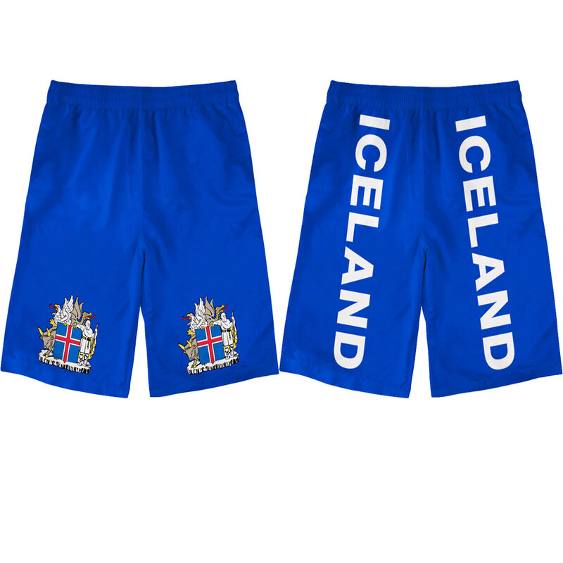 ISLAND jugend diy freies custom name foto isl strand shorts nation flagge ist icelandair icelandic land college casual shorts