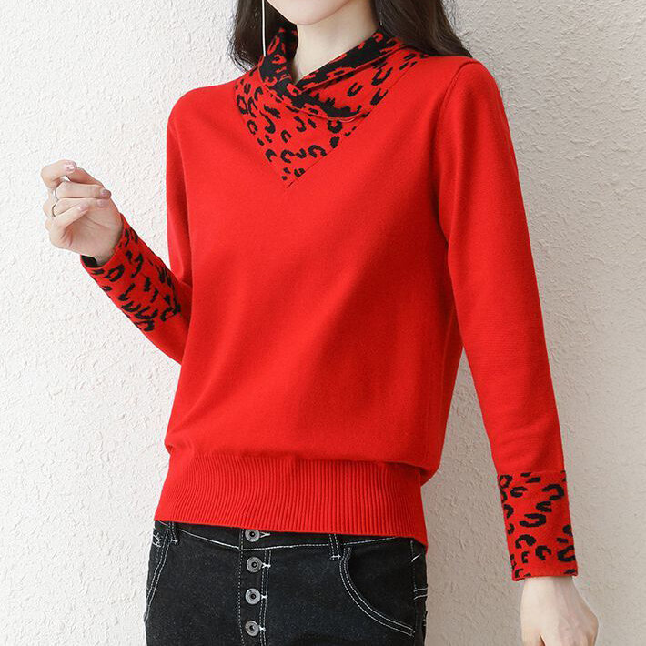 Sweater ladies autumn/winter 2021 new fashion, loose-fitting tops knitted shirts  knitted sweater  blouse  cute sweater