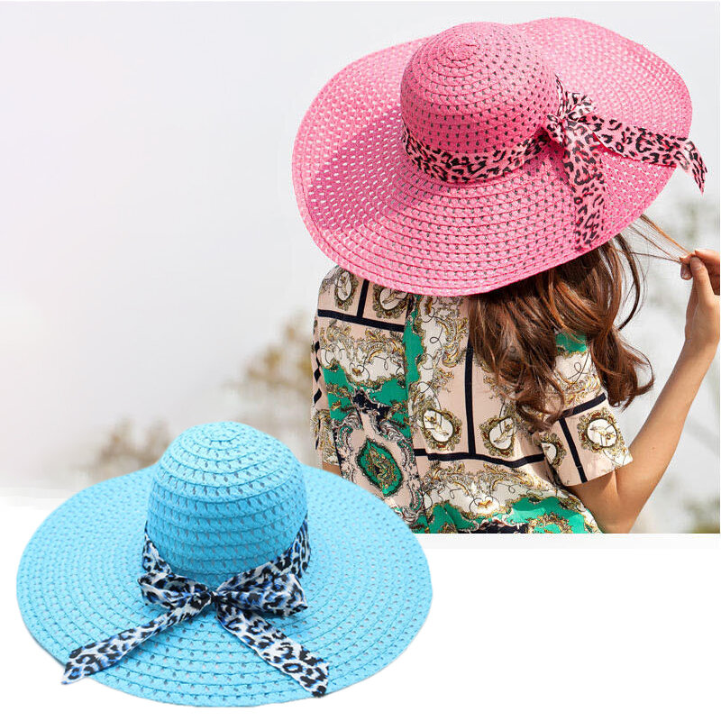 Sombreros de verano de mujer, sombrero de playa a la moda, sombrero de paja estilo Derby, ala ancha, flexible, bohemio