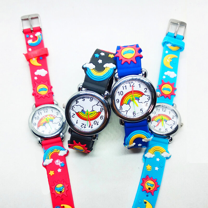 Reloj Digital electrónico de cuarzo para niños y niñas, cronógrafo de Color arcoíris, regalo
