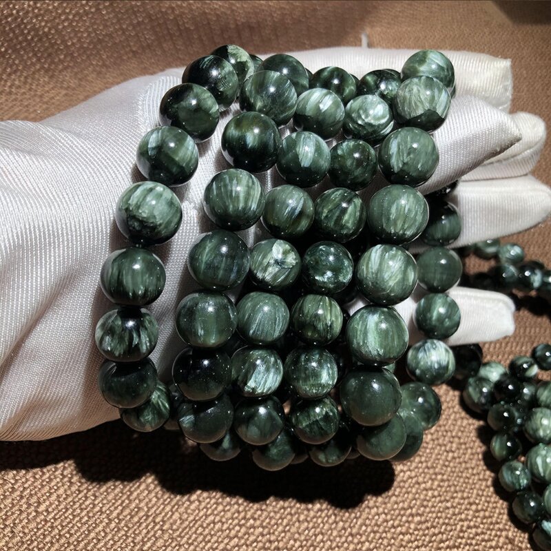 Natural rússia seraphinite pedra preciosa 6 8 10 12mm verde redondo contas finas acessórios neckalce pulseira brinco diy jóias fazendo