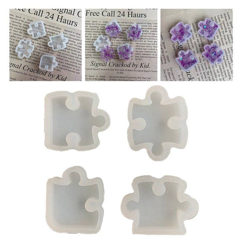 4 Pcs Earrings Epoxy Resin Mold Ear Studs Drop Dangles Pendant Silicone Mould DIY Crafts Jewelry Casting Mold L41B