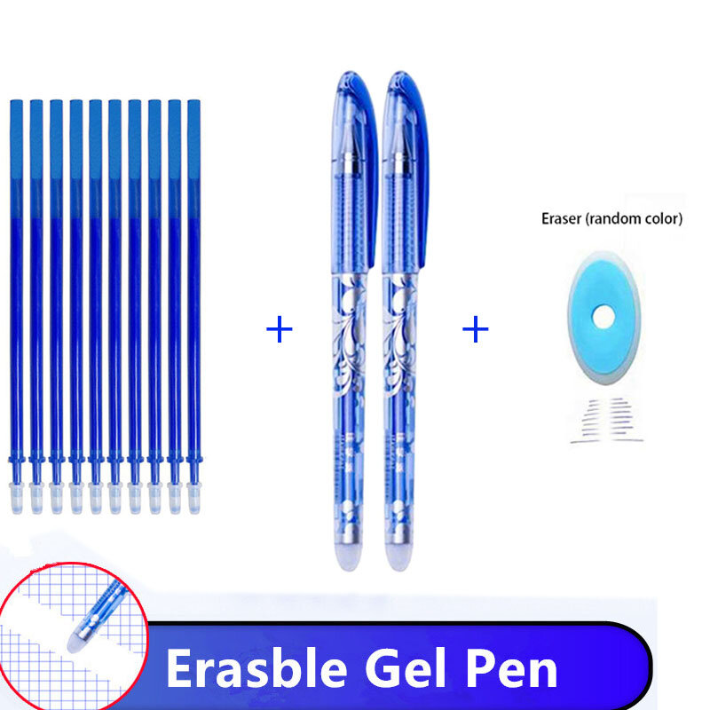 Bolígrafo borrable con mango lavable, varilla de recarga de bolígrafo Kawaii de 0,5mm, azul/negro/rojo, suministros de oficina, bolígrafos de repuesto de escritura para examen de Estudiante
