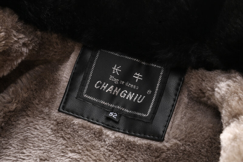 ChangNiu カジュアル茶色のレザージャケット秋冬暖かい Pu レザージャケット男ミッド中年フルスリーブフェイクファー内側コート