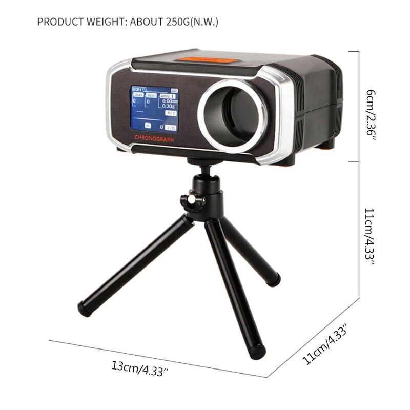 Display lcd combinando cronógrafo tiro velocidade tester velocimetria medidor de medição com telefone app & tripé 649a