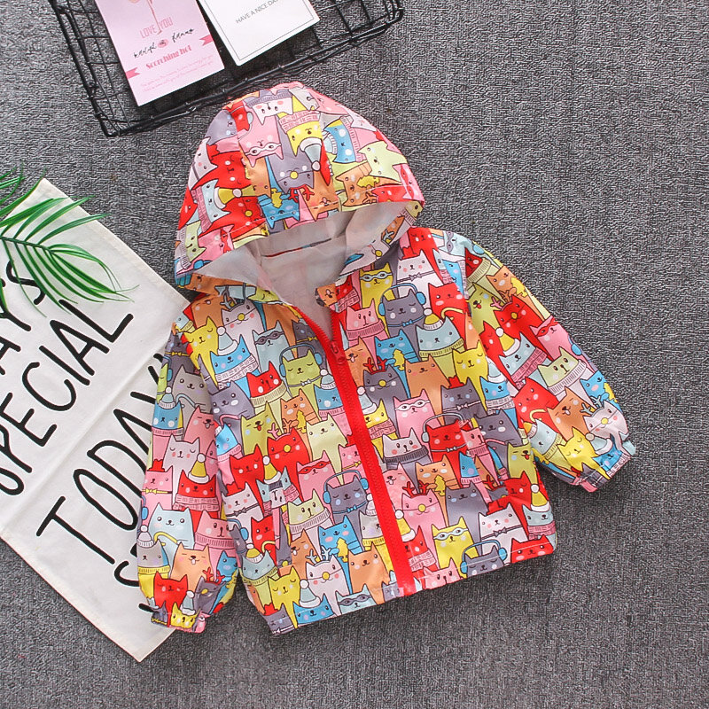 Abrigo de algodón para niñas pequeñas, chaqueta con puntos y tres flores, primavera 2018