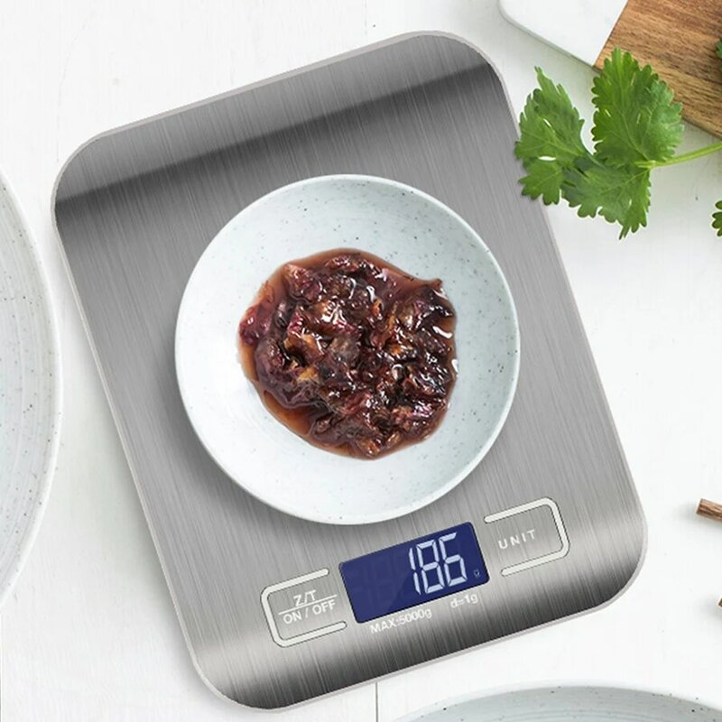 10/5/3 báscula de cocina Kg de pesaje de acero inoxidable escala para alimentos dieta Postal equilibrio de LCD de balanza electrónica