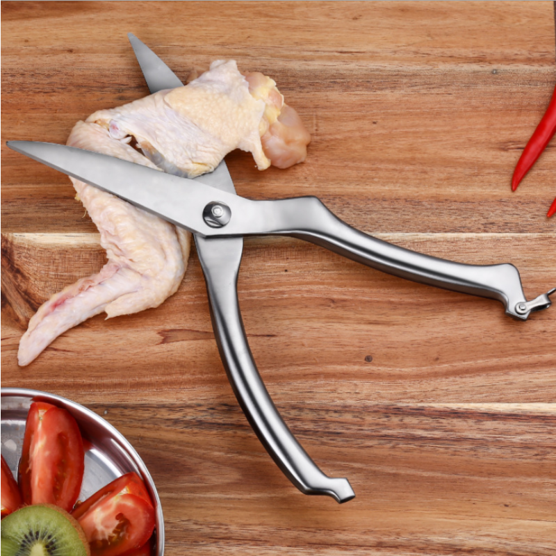 ステンレス鋼の鶏の骨はさみ,安全なロックカッター,キッチンツール,魚のパターンを切る
