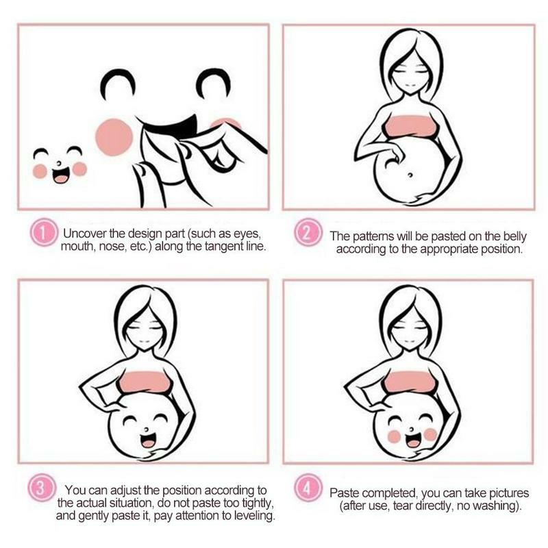 1pc Für Schwangere Frauen Mutterschaft Foto Requisiten Schwangerschaft Fotos Foto Malerei Bauch Aufkleber N5J1