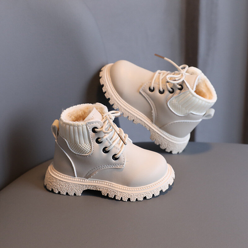 Mùa Đông 2021 Unisex Trẻ Em Giày Giày Bốt Martin Trẻ Em Cotton Nguyên Chất Trẻ Em Đầu Gối Giày Cao Cổ Bé Trai Giày Bé Gái Giày Chắc Chắn giầy Trẻ Em