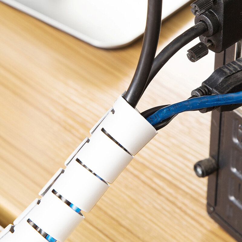 1.5/2M Cable Wire Wrap Organizer spiralna rurka oplot na kable przewód Protector elastyczne zarządzanie przewód do przechowywania rur