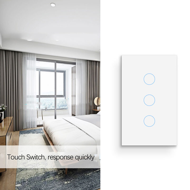 Lonsonho-interruptor inteligente Tuya Zigbee, 1, 2, 3 y 4 entradas con cable neutro, Panel de luz, Compatible con Alexa y Google Home