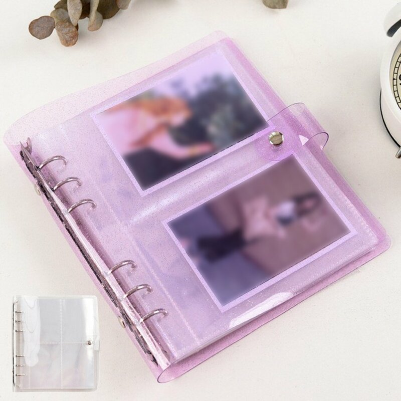 Album fotografico portatile in PVC con tasche Album Color gelatina per Mini Album di biglietti da visita Album fotografico impermeabile