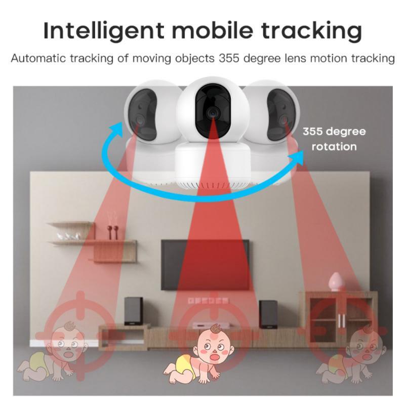 Câmera ip sem fio visão noturna wifi 2-ways câmera ai rastreamento humano bebê câmera de segurança em casa inteligente monitor do bebê vigilância