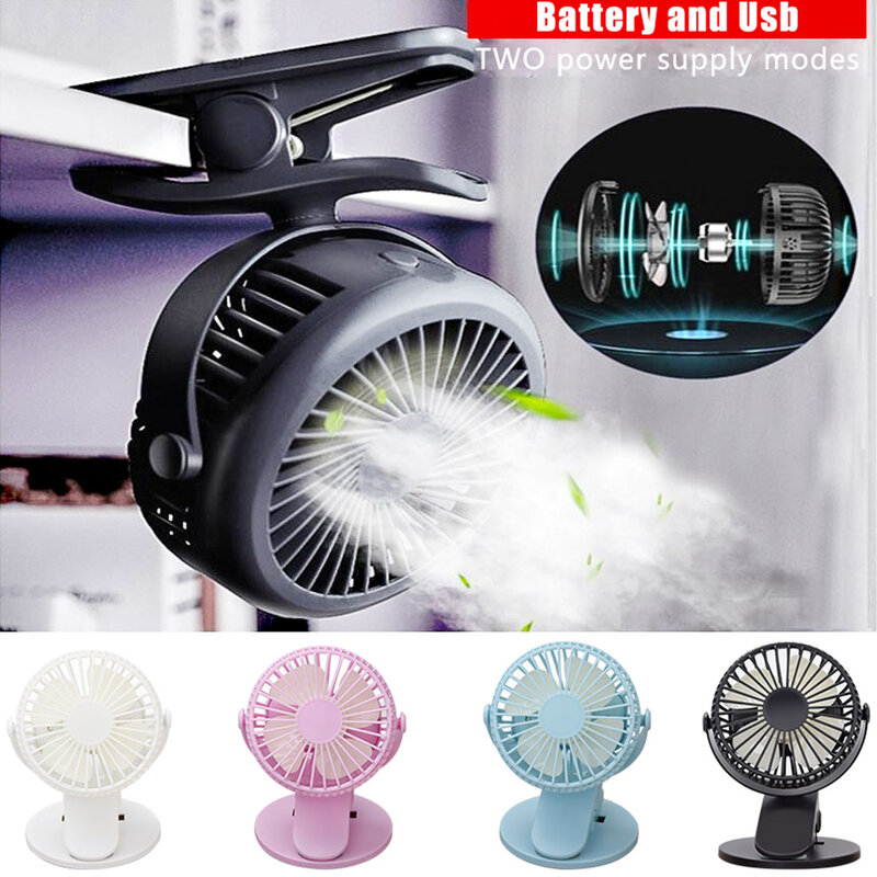 New Hot Sale USB Rechargeable Clip Desktop Table Fan 360degree Rotating Ventilator Mini Portable Clamp Fan With Air Cooler Fan