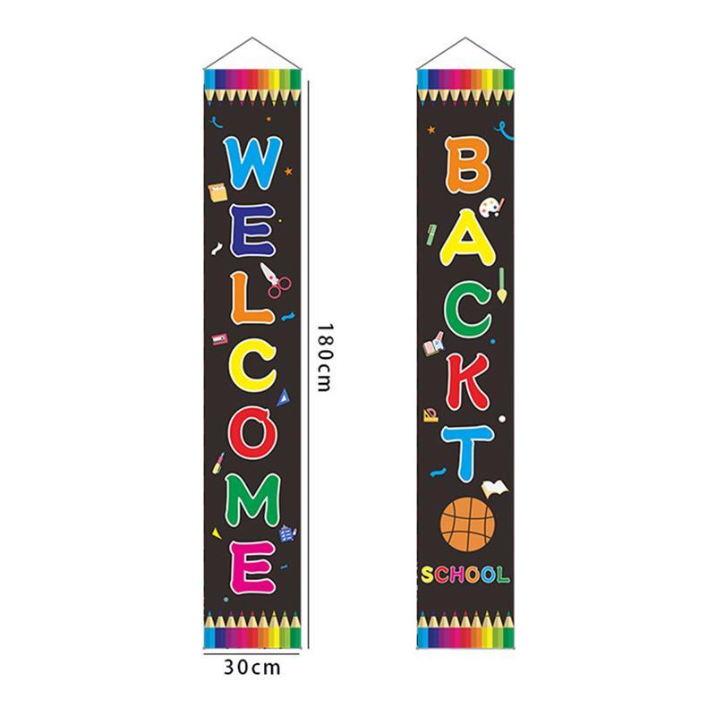 1 Pair Back To School Couplets  Welcome Banners Door Hanging Banner Decoration