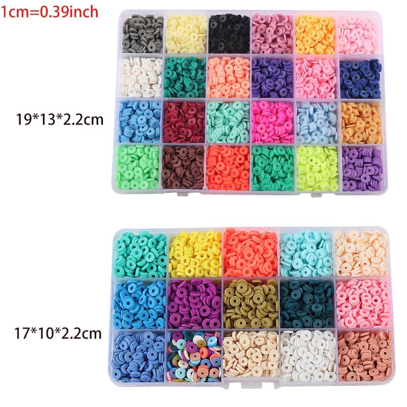 Boîte de perles multicolores en argile polymère, 1 boîte de perles multicolores pour la fabrication de bracelets et de colliers L41B