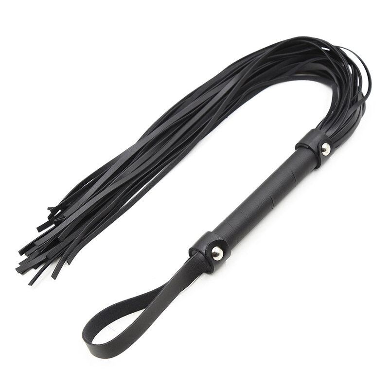 Faux PU Kulit Germo Cambuk Racing Riding Crop Party Flogger Hand Cuff Queen Black Horse Riding Whip