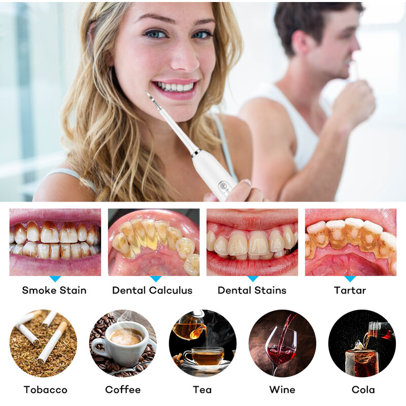 Dentes elétricos mais limpo dental removedor de cálculo dispositivo de limpeza dental clareamento do dente irrigador remover tártaro scaler cuidados com os dentes