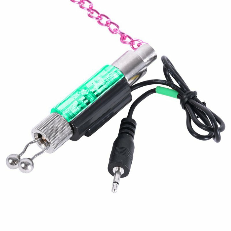 Stainless Steel Chain Fishing Bite Alarm Indicator Light Green Standby Swinger Soft Chain Fishing  Accessories
