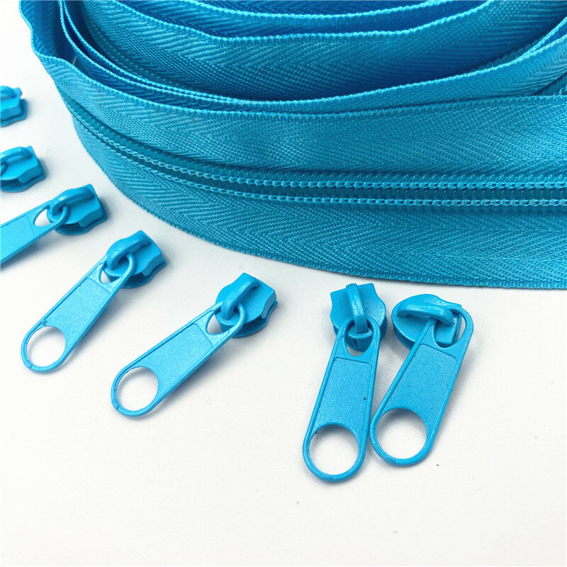 Zipper de bobina de nylon para faça você mesmo, 5 metros de comprimento 10 polegadas puxadores de zíper para costura acessórios de roupas