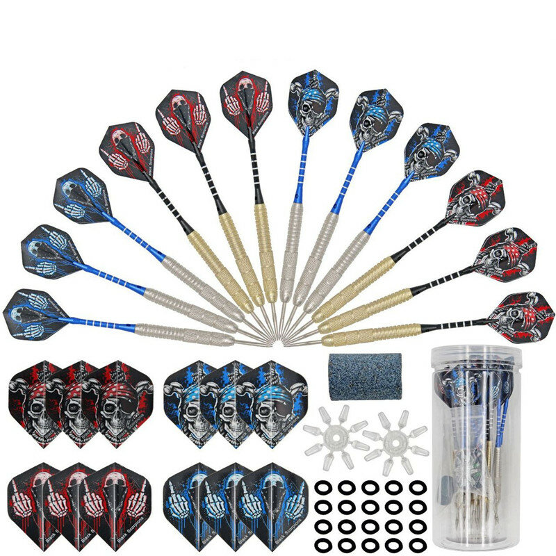 Conjunto de 12 peças de dardos, vários estilos de dardos de ponta de aço, adequado para esportes internos e entretenimento, dardos de arremesso