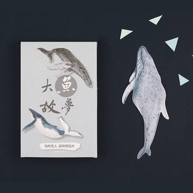 Cartão postal do sonho da baleia de 30 folhas/lote cartões postais/cartão do desejo/presente da forma