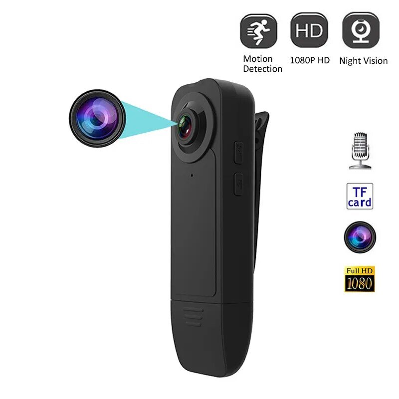 Hd 1080P Min Camera Nieuwe Wearable Video Recorder Met Nachtzicht Bewegingsdetectie Kleine Security Cam Voor Thuis Buiten camcorder