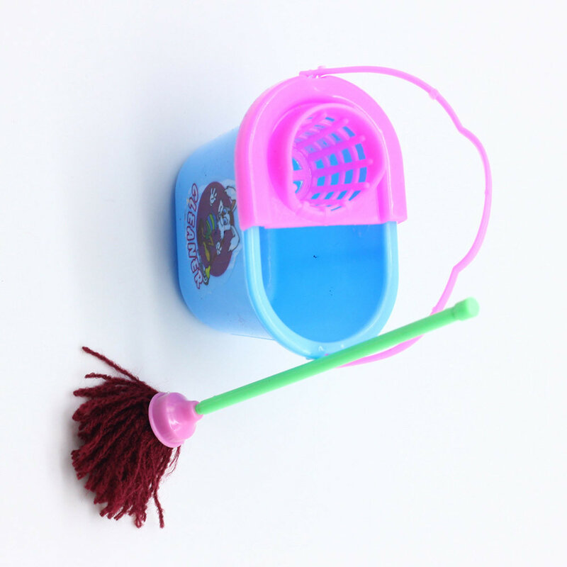 9 Uds muñecas juguetes para juego de imitación muñecas muebles Kit de limpieza conjunto divertido Vaer Mop escoba herramienta juguetes casa de muñecas Miniaturecuum Clean
